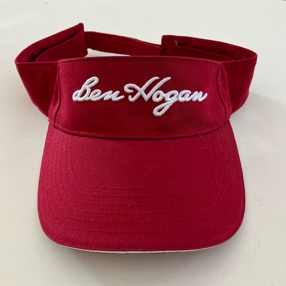 Ben Hogan Red & White One-Size Adjustable Visor Hat Great for Golf, Tennis, etc.